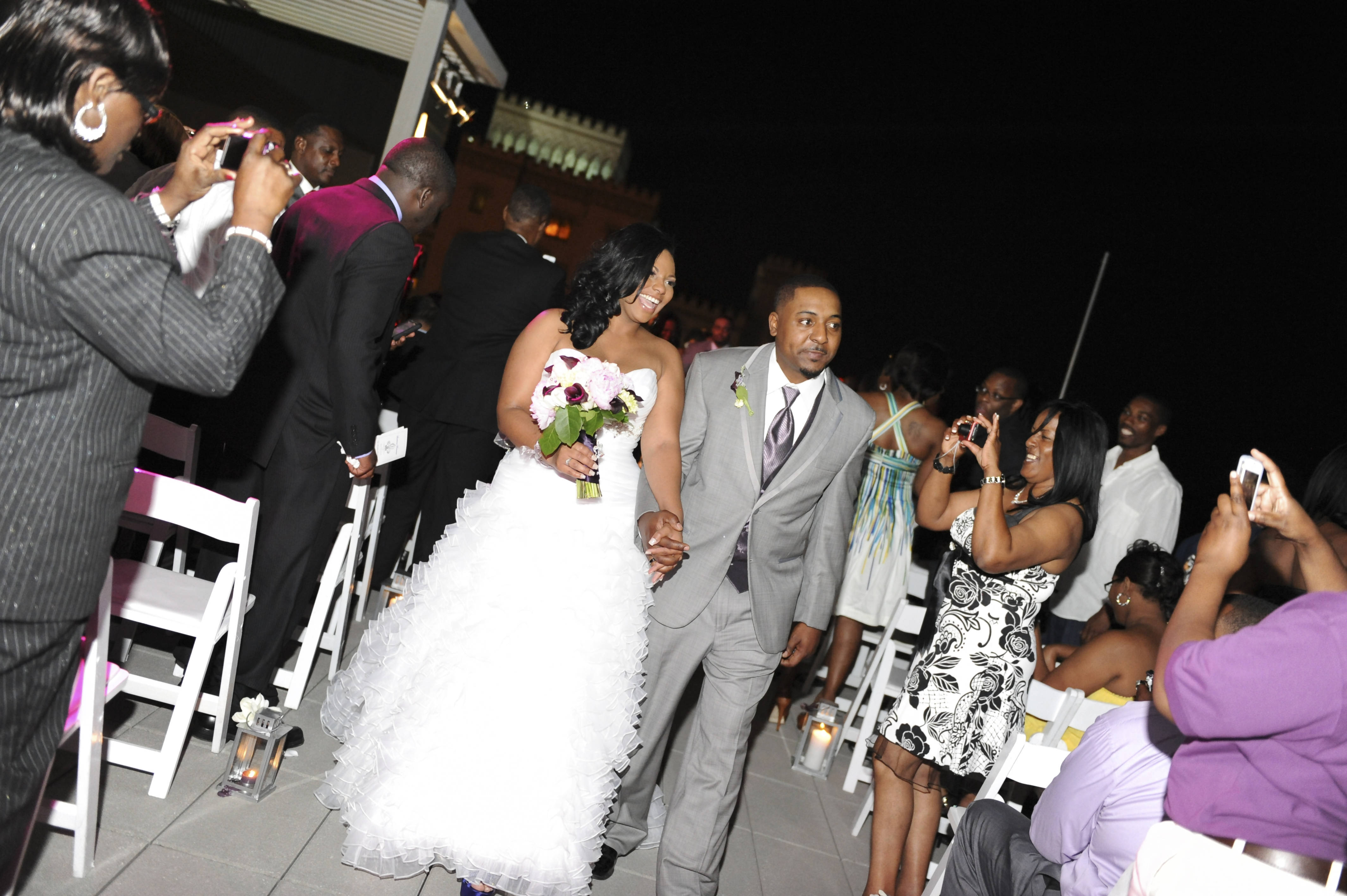 White Size 10 Cascading Ruffle Wedding Dress
