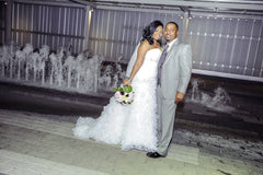 White Size 10 Cascading Ruffle Wedding Dress