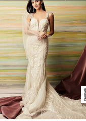 Wedding Dress and Beaded Sleeves